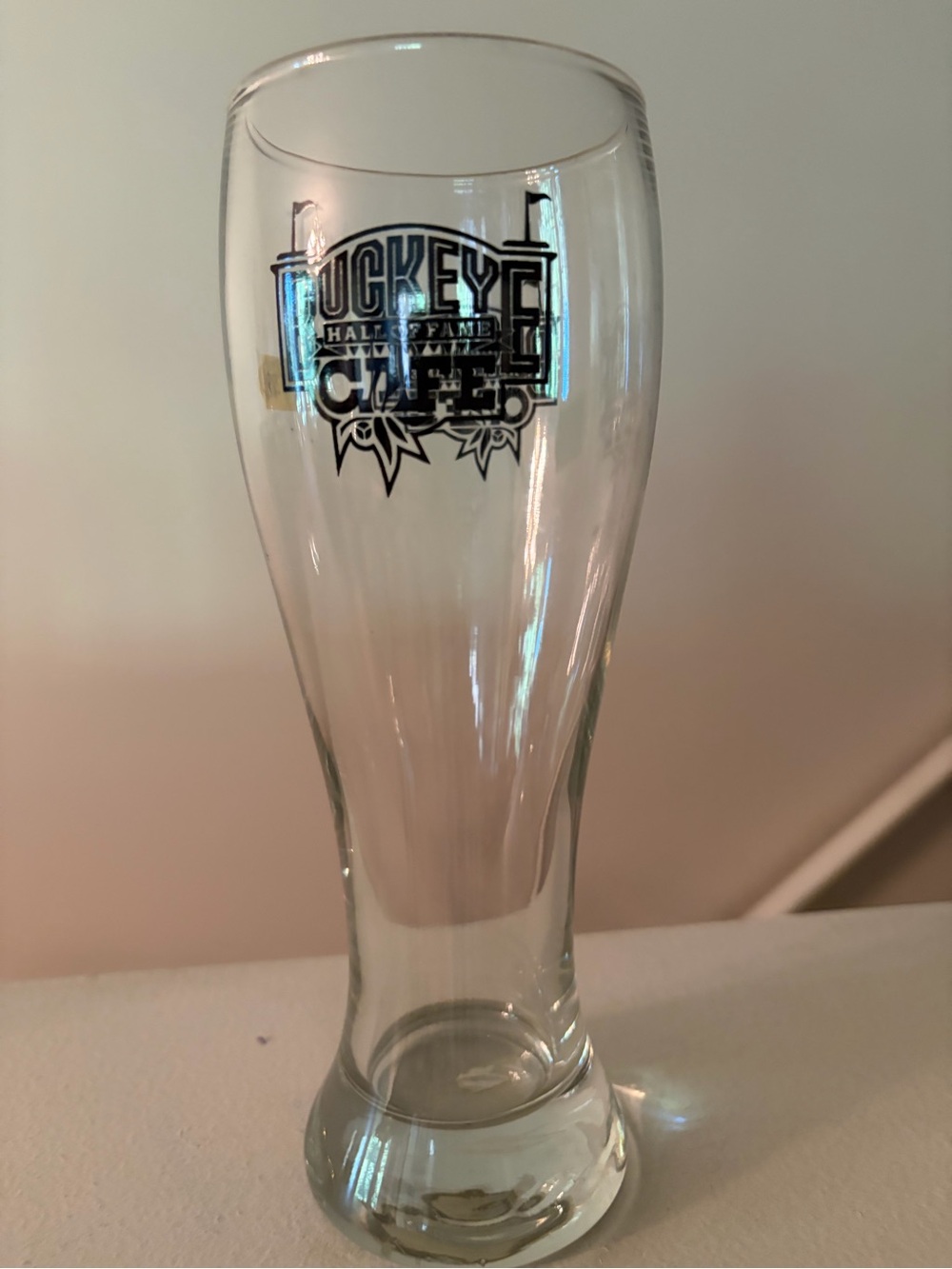 Buckeye Hall of Fame Cafe Pilsner Glass Souvenir Drinking Beer Glads